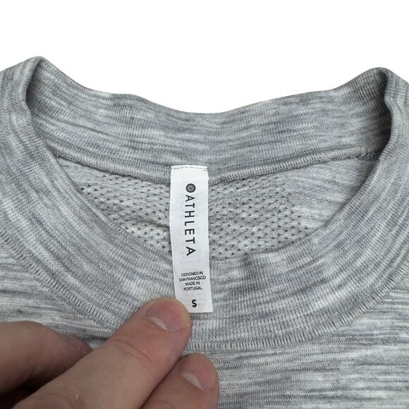 Athleta Womens Heather Gray LS Top Athletic Casual, Size S - Picture 7 of 9